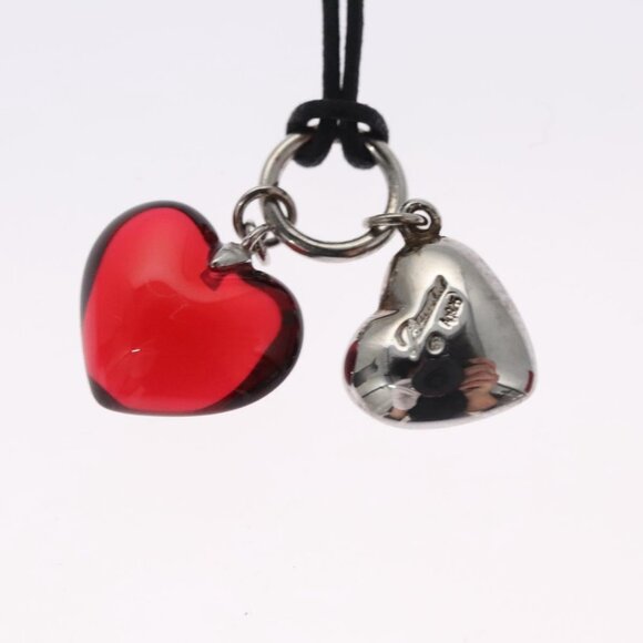 Baccarat Heart Necklace Crystal glass Red Auth am7542 - Picture 11 of 14